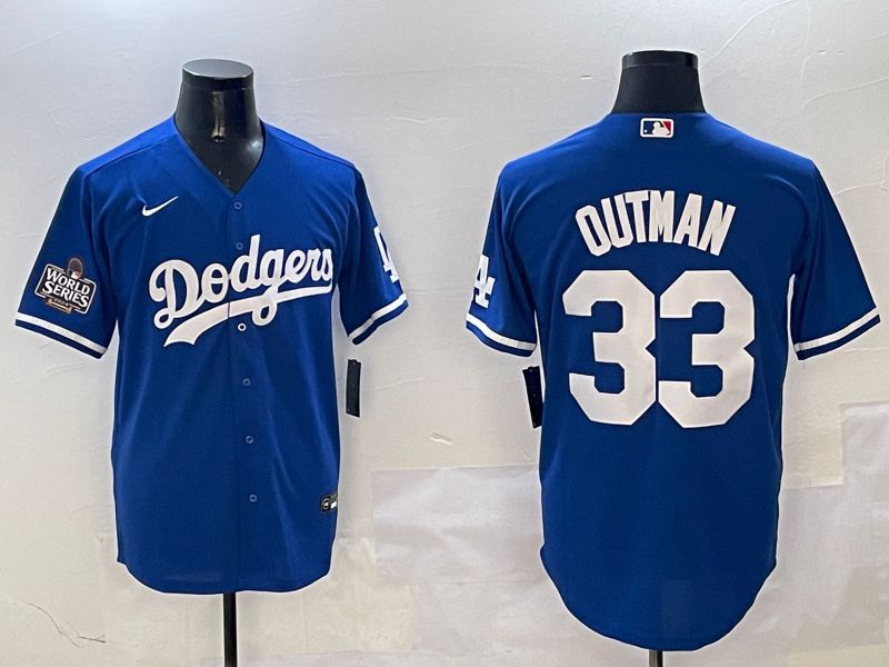 Men Los Angeles Dodgers #33 Outman Blue Game 2025 Nike MLB Jersey style 1